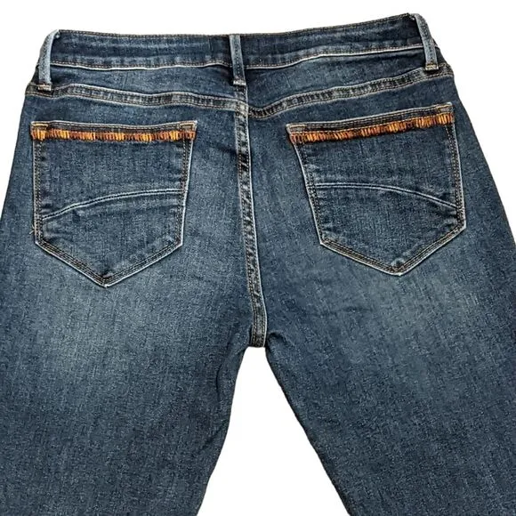 Driftwood Colette embroidered Raw Hem cropped jeans size 27