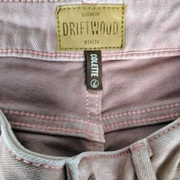 Driftwood Colette Floral Embroidered Straight Leg Crop Jeans In Dusty Pink 26