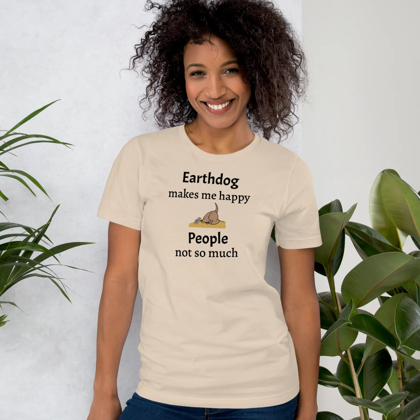 Earthdog Makes Me Happy T-Shirts - Light