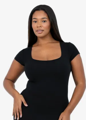 Effortless Short Sleeve Dress Black