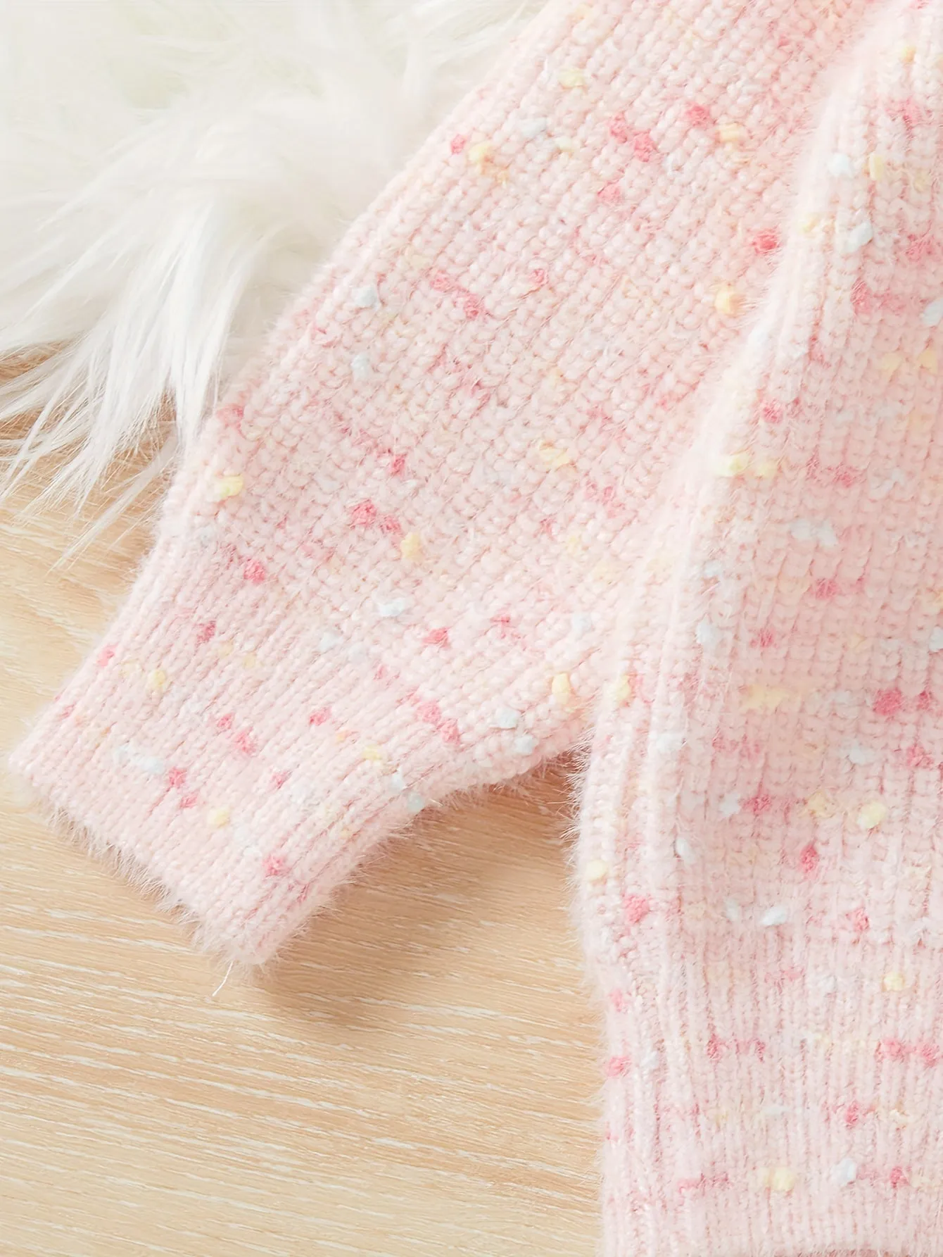 Elegant 3D Cute Heart Design Girls Casual Crew Neck Pullover Knitted Sweaters, Kids Clothes For Fall/Winter