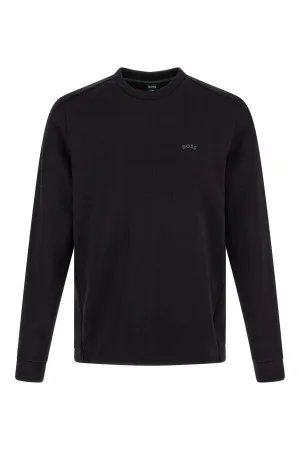 Elegant Black Cotton Round Neck Sweatshirt