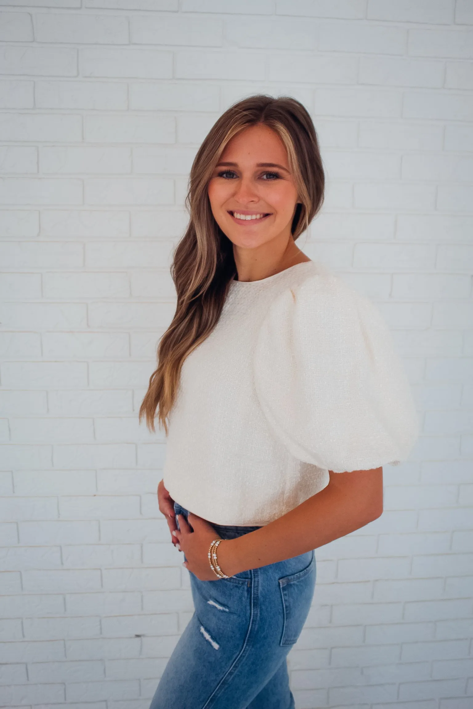Elegant Cream Cropped Top