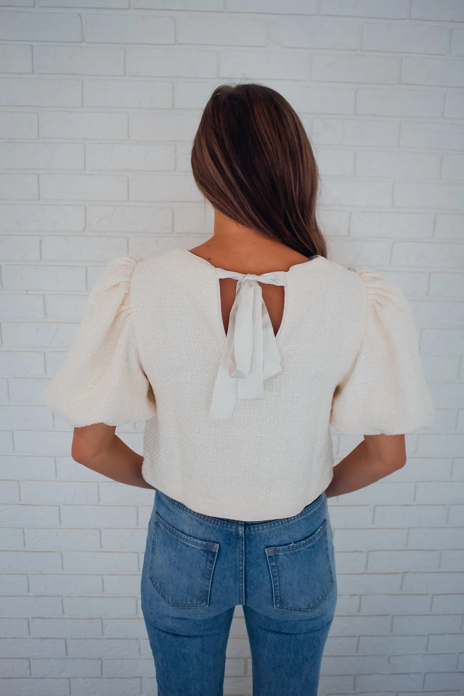 Elegant Cream Cropped Top