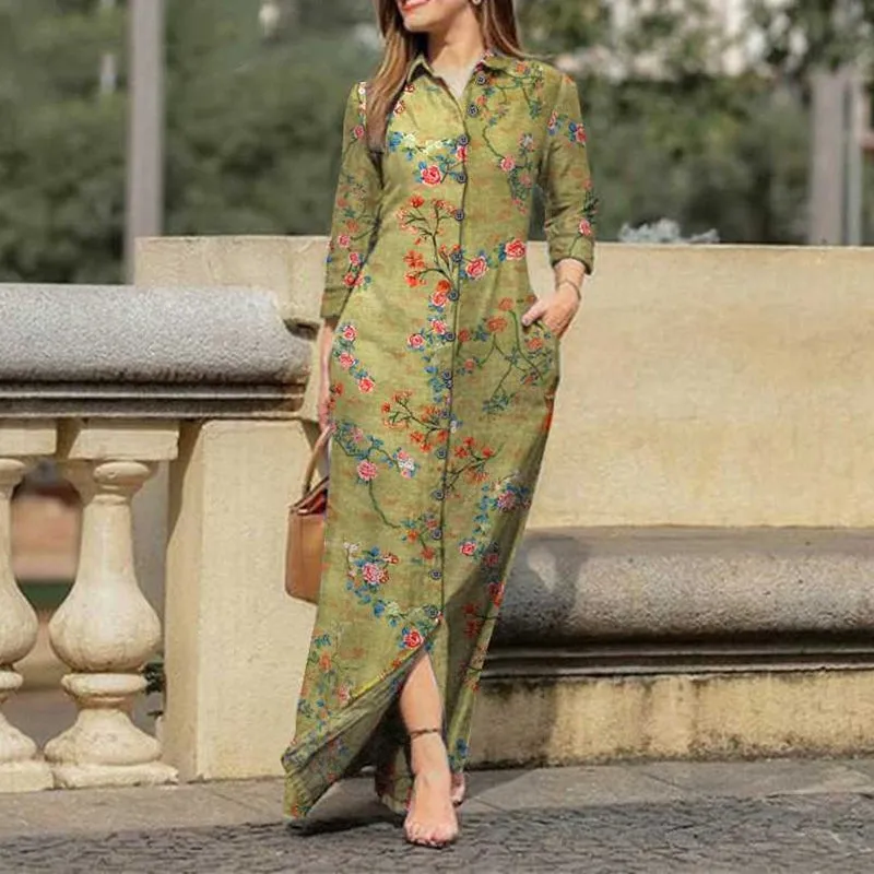 Elegant Fashion Lapel Cardigan Dress