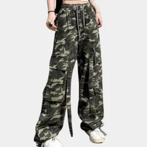 Elera - Modern Camouflage Women's High Waist Trousers