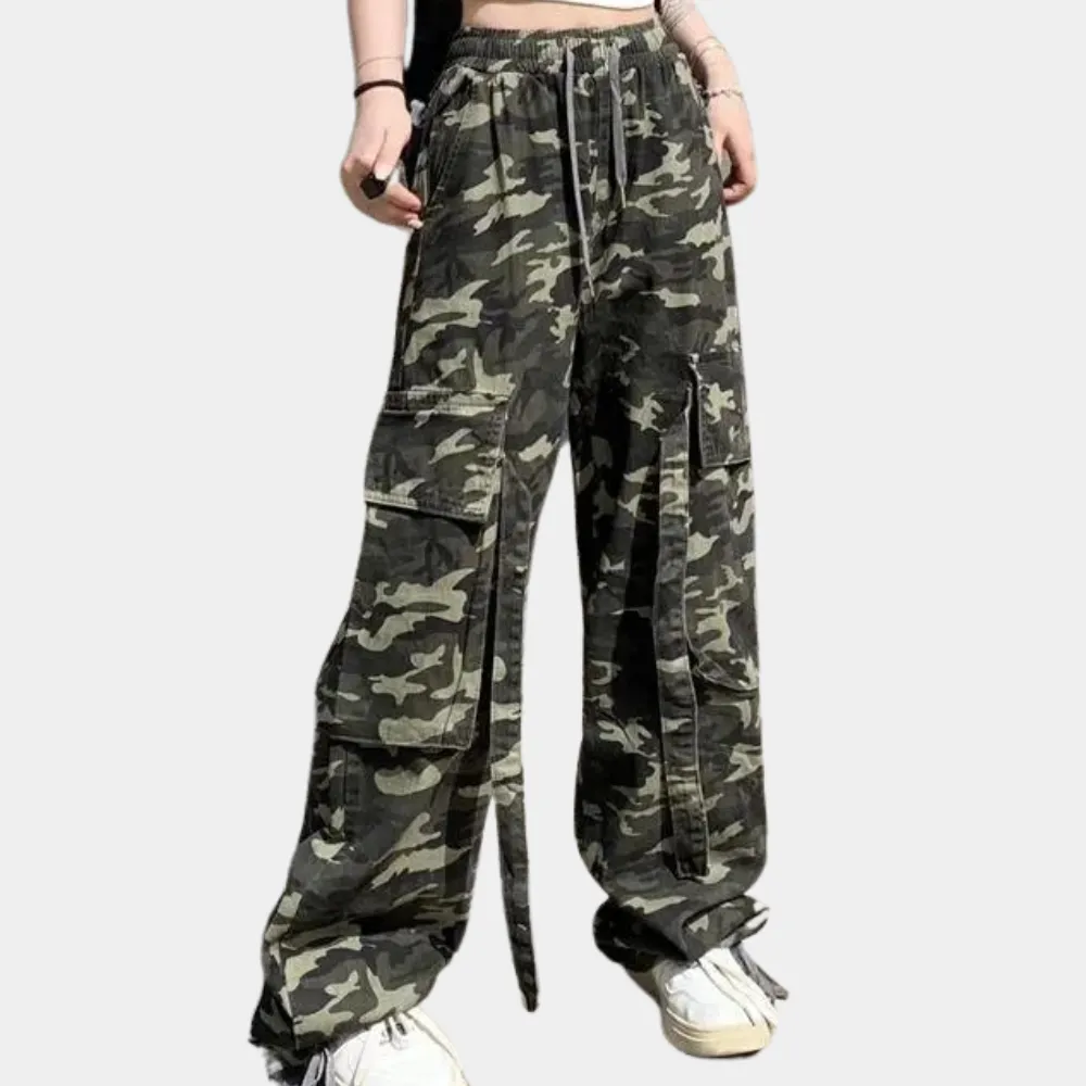 Elera - Modern Camouflage Women's High Waist Trousers