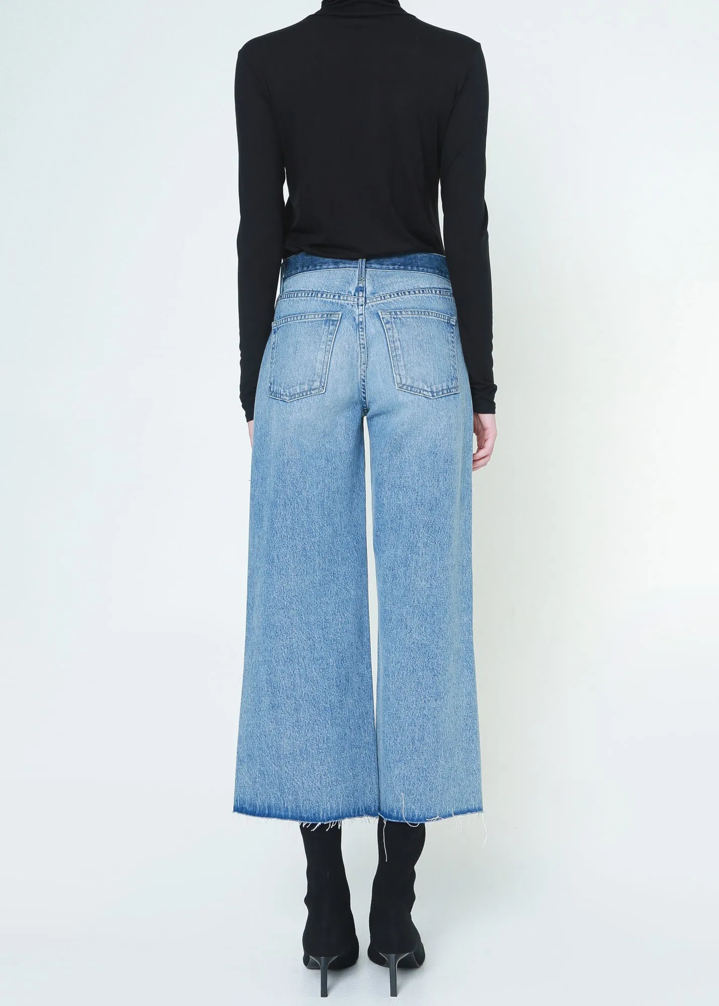 Emma Upcycled Cropped Wide Jeans