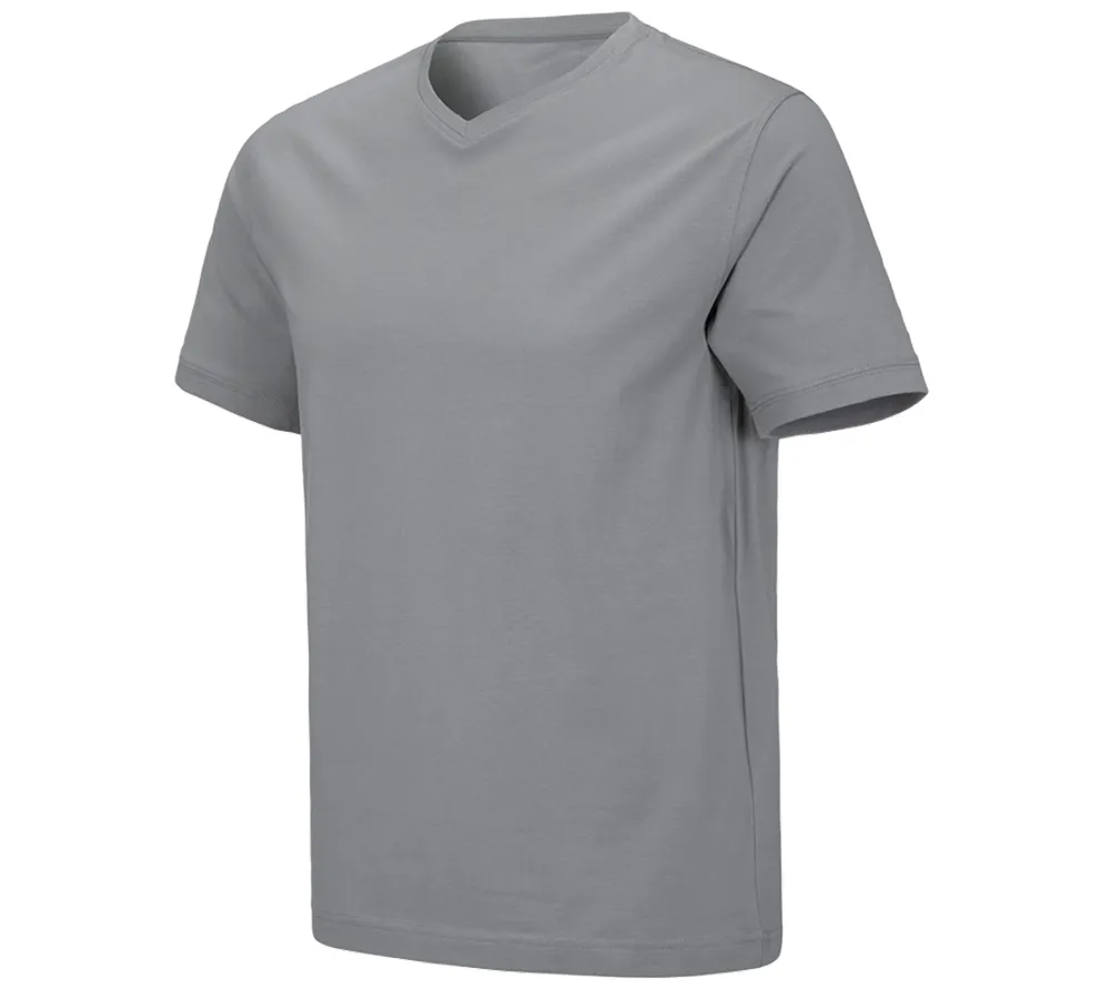 e.s. kratka majica cotton stretch z V-izrezom