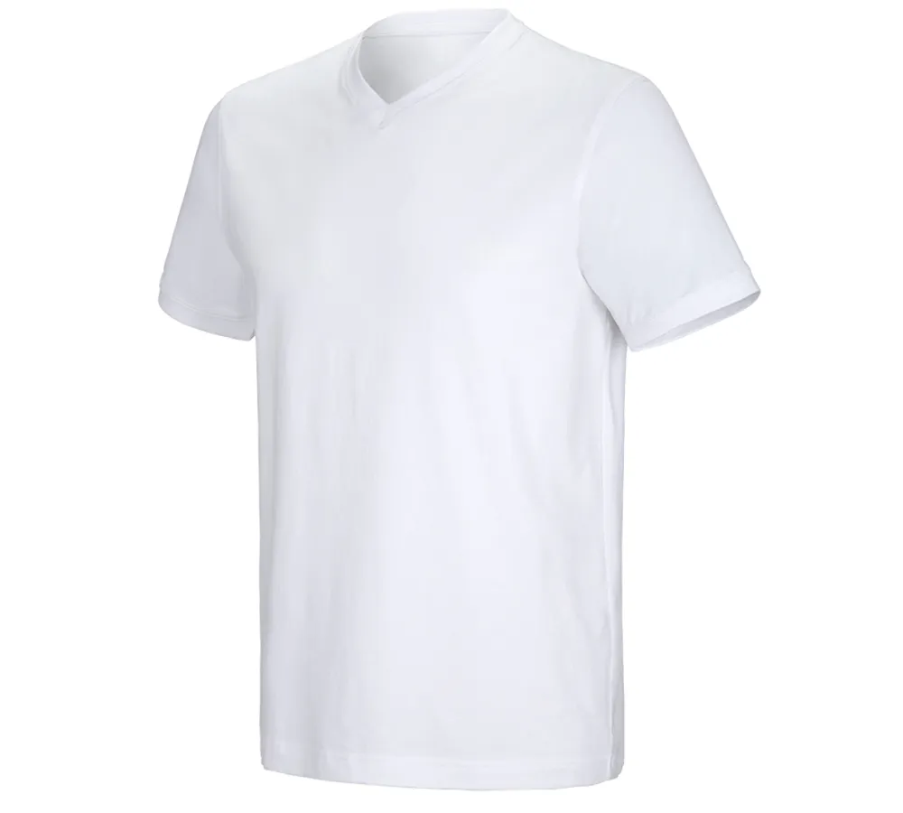 e.s. kratka majica cotton stretch z V-izrezom