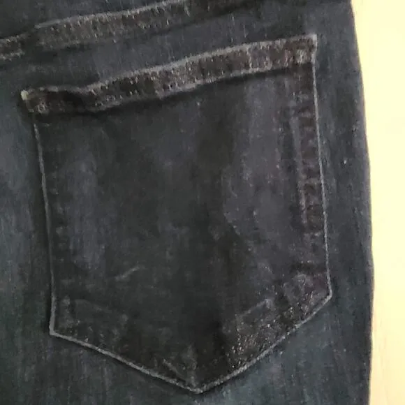 ETIENNE MARCEL Indigo Skinny Raw Hem Crop Jeans Zipper Pockets EM1043 Women's 27