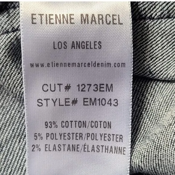 ETIENNE MARCEL Indigo Skinny Raw Hem Crop Jeans Zipper Pockets EM1043 Women's 27
