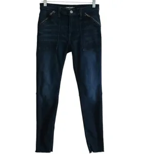 ETIENNE MARCEL Indigo Skinny Raw Hem Crop Jeans Zipper Pockets EM1043 Women's 27