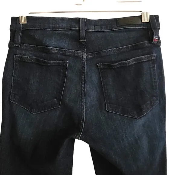 ETIENNE MARCEL Indigo Skinny Raw Hem Crop Jeans Zipper Pockets EM1043 Women's 27