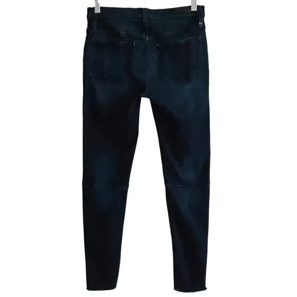 ETIENNE MARCEL Indigo Skinny Raw Hem Crop Jeans Zipper Pockets EM1043 Women's 27