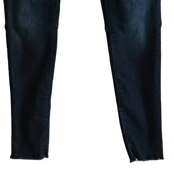 ETIENNE MARCEL Indigo Skinny Raw Hem Crop Jeans Zipper Pockets EM1043 Women's 27