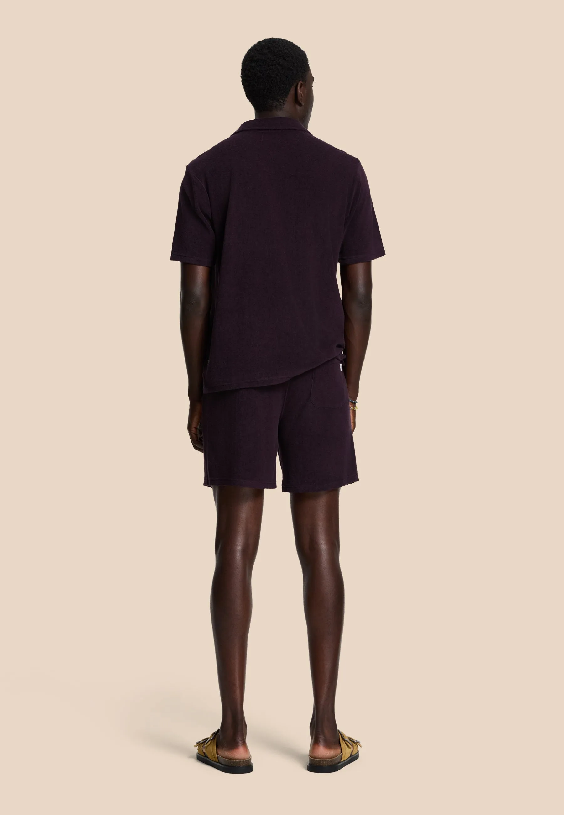 EVAN toweling shorts solid | purple rock