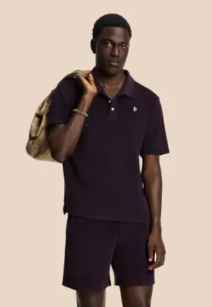 EVAN toweling shorts solid | purple rock