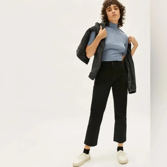Everlane Women’s The Straight-Leg Crop Jeans in Black Size 8