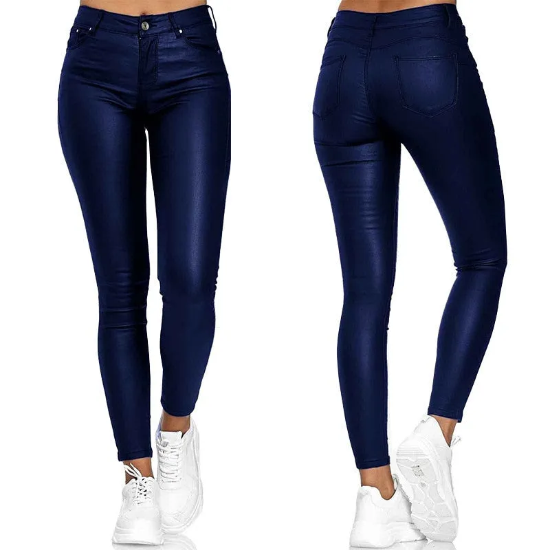 Fiamma Pantalons - Versatile women's High-Waist Skinny leather pants for all occasions
