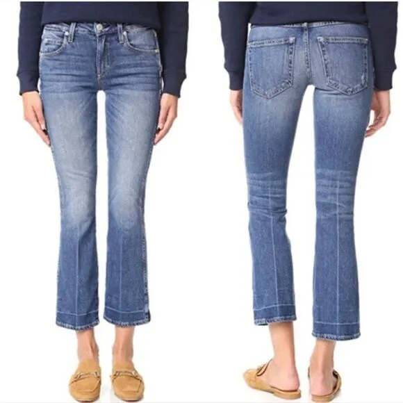 Flash Sale⚡AMO Jane Baby Jean Blue Cropped Flared Jeans Size 27