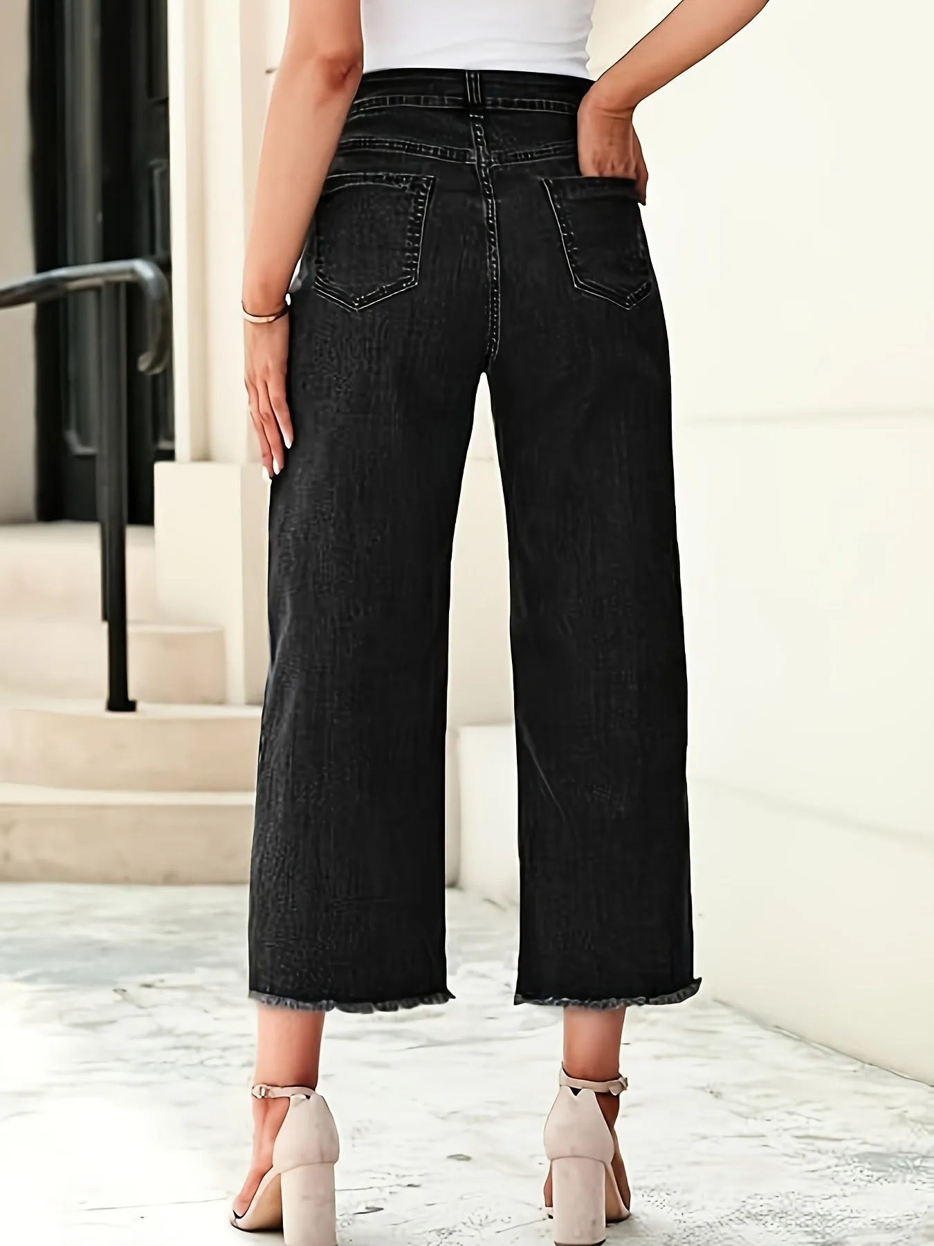 Fleur - Elegante Cropped Spijkerbroeken met Rechte Pijpen