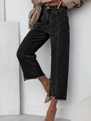 Fleur - Elegante Cropped Spijkerbroeken met Rechte Pijpen