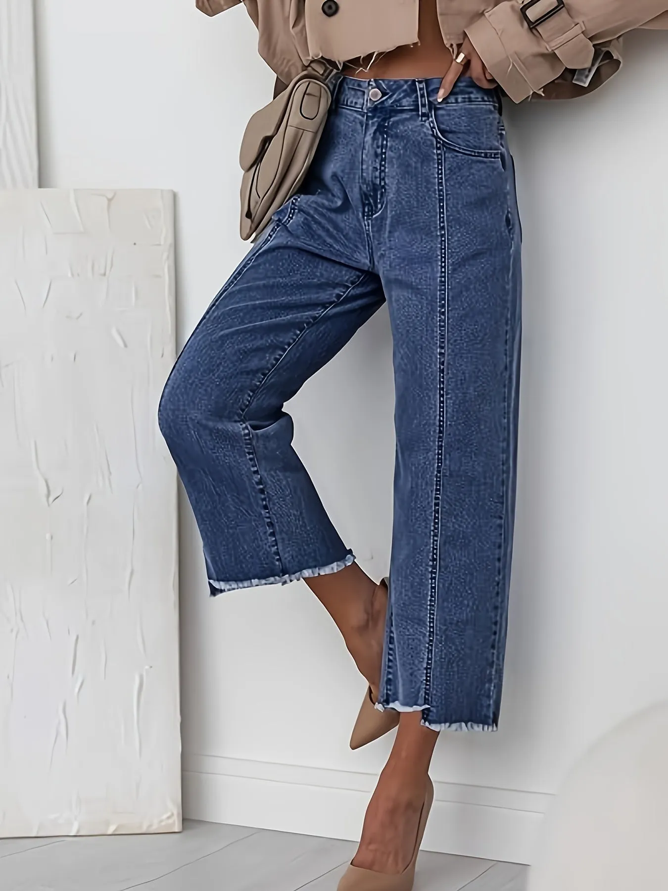 Fleur - Elegante Cropped Spijkerbroeken met Rechte Pijpen