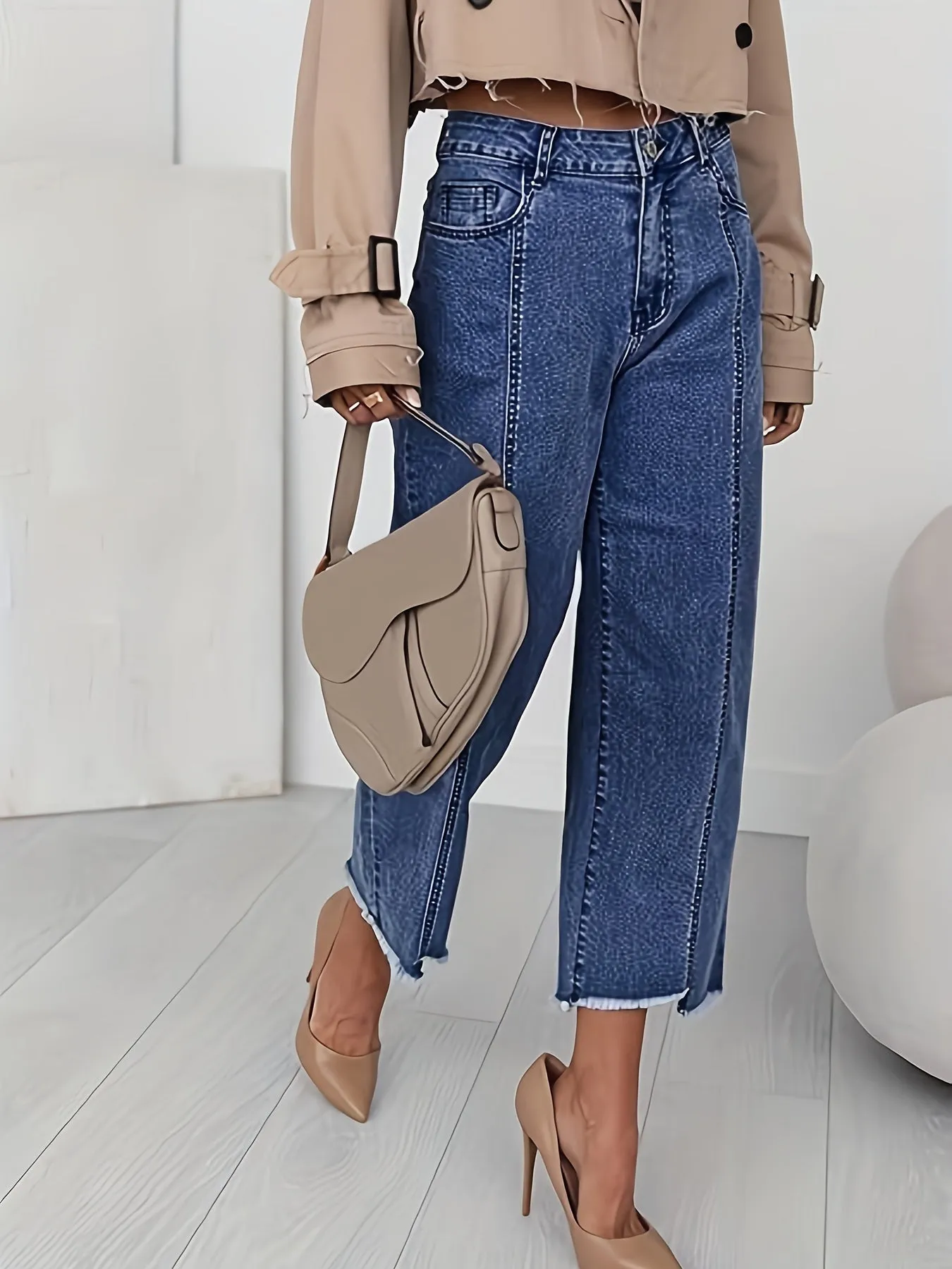 Fleur - Elegante Cropped Spijkerbroeken met Rechte Pijpen