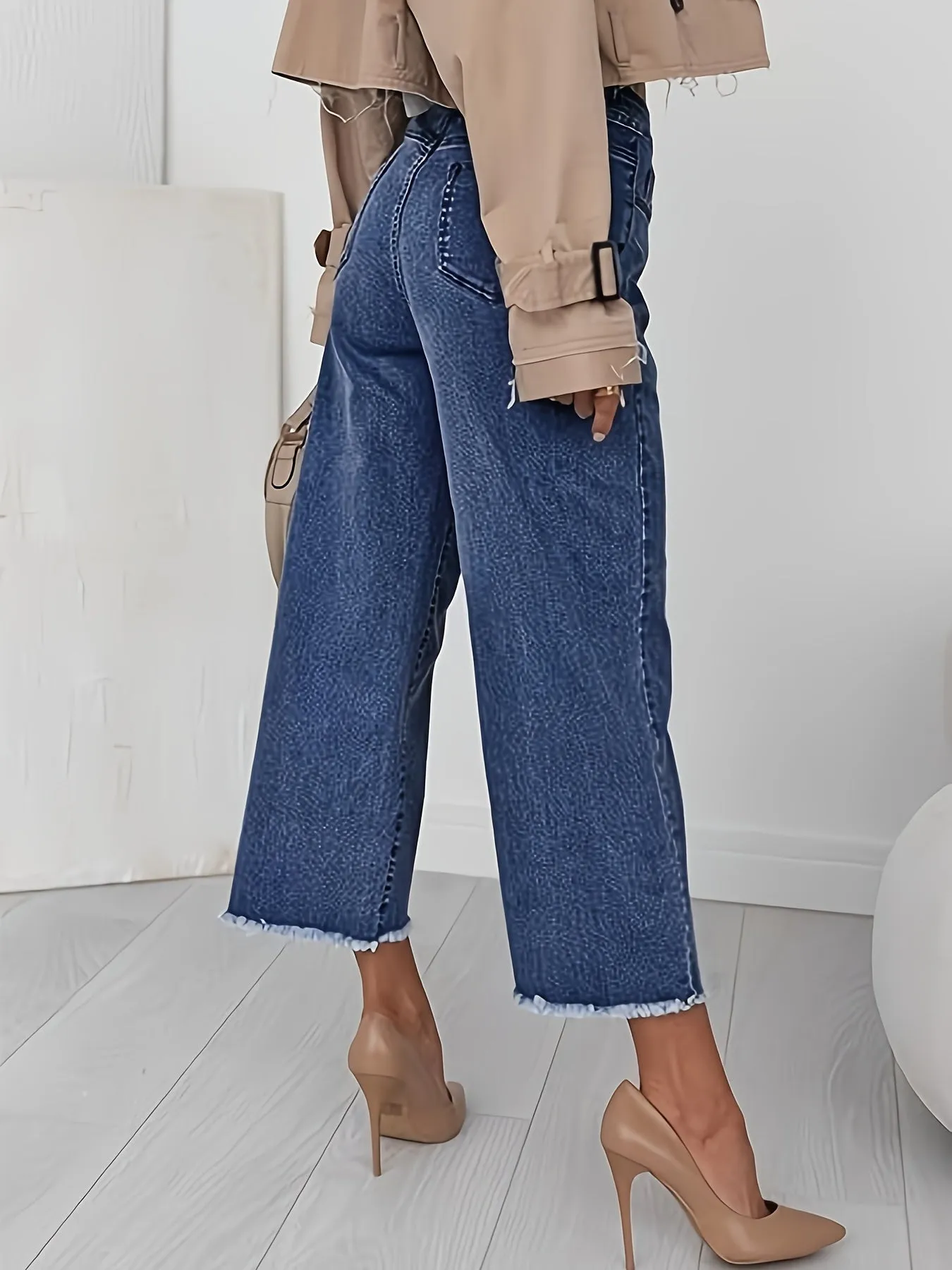 Fleur - Elegante Cropped Spijkerbroeken met Rechte Pijpen