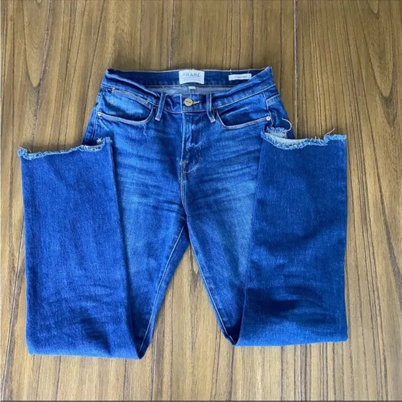FRAME denim Le High Straight cropped jeans
