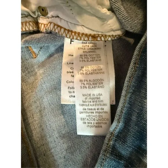 Frame Denim Womens Zip Fly Raw Frayed Step Hem Le High Skinny Jeans Blue Size 31