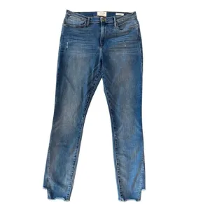 Frame Denim Womens Zip Fly Raw Frayed Step Hem Le High Skinny Jeans Blue Size 31