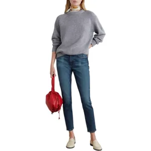 Frame Le High Skinny Cropped Mid Rise Dark Denim Jeans Trendy Stretchy Size 27