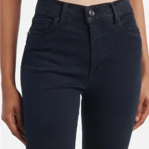 Frame Le Skinny de Jeanne black raw hem Jeans. Women size 28