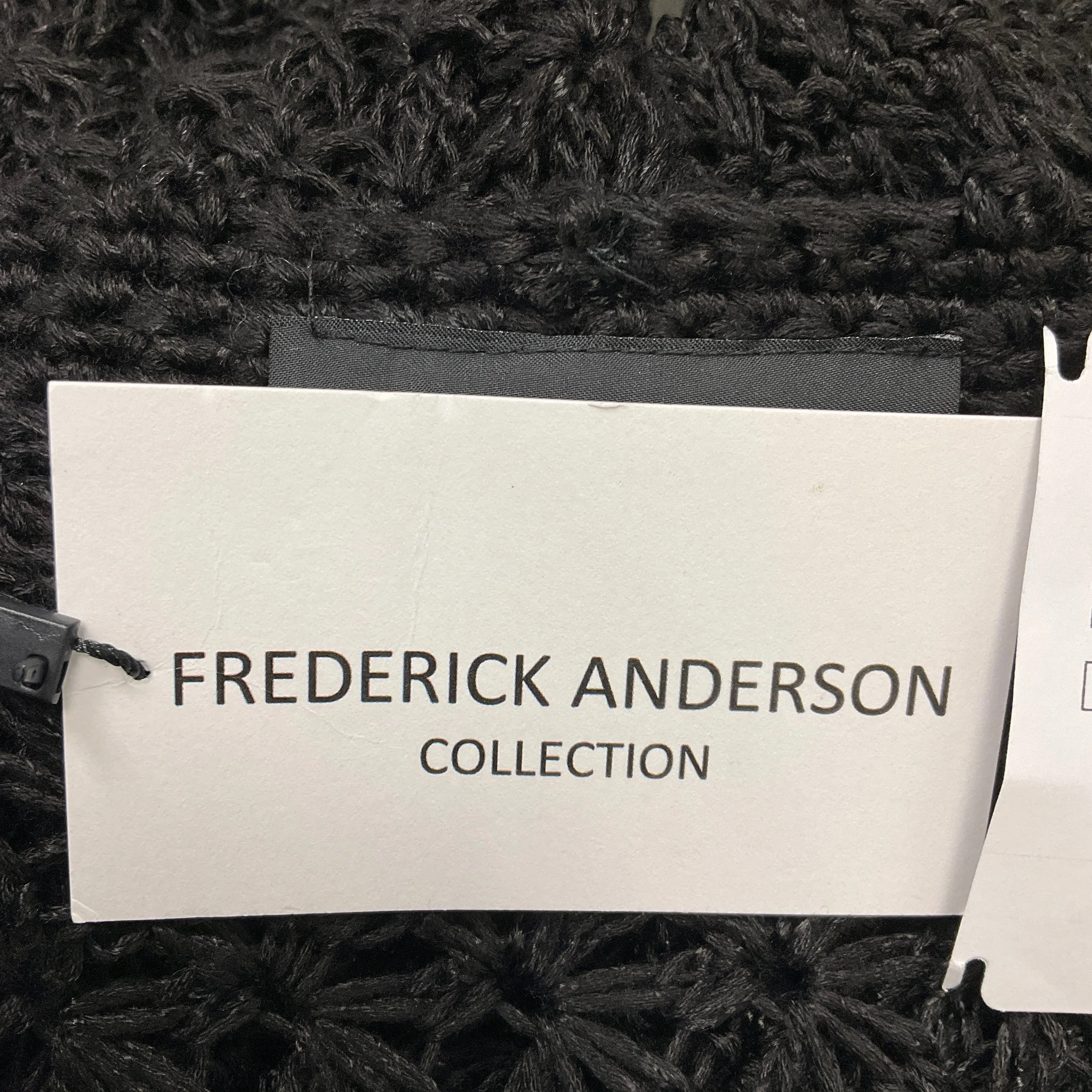 Frederick Anderson Collection Black Long Sleeved V-Neck Cotton Knit Dress