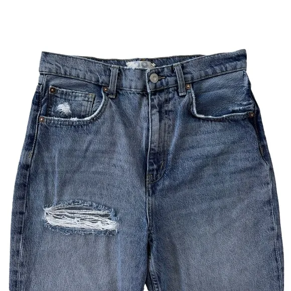 Free People We The Free Cropped High Rise Distressed Boho Jeans
