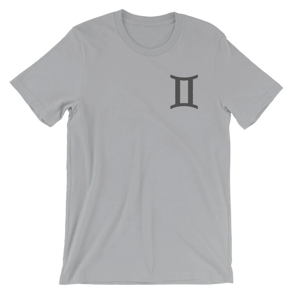 GEMINI T SHIRT - Sign Symbol Text Embroidery - Zodiac Shirt for Men