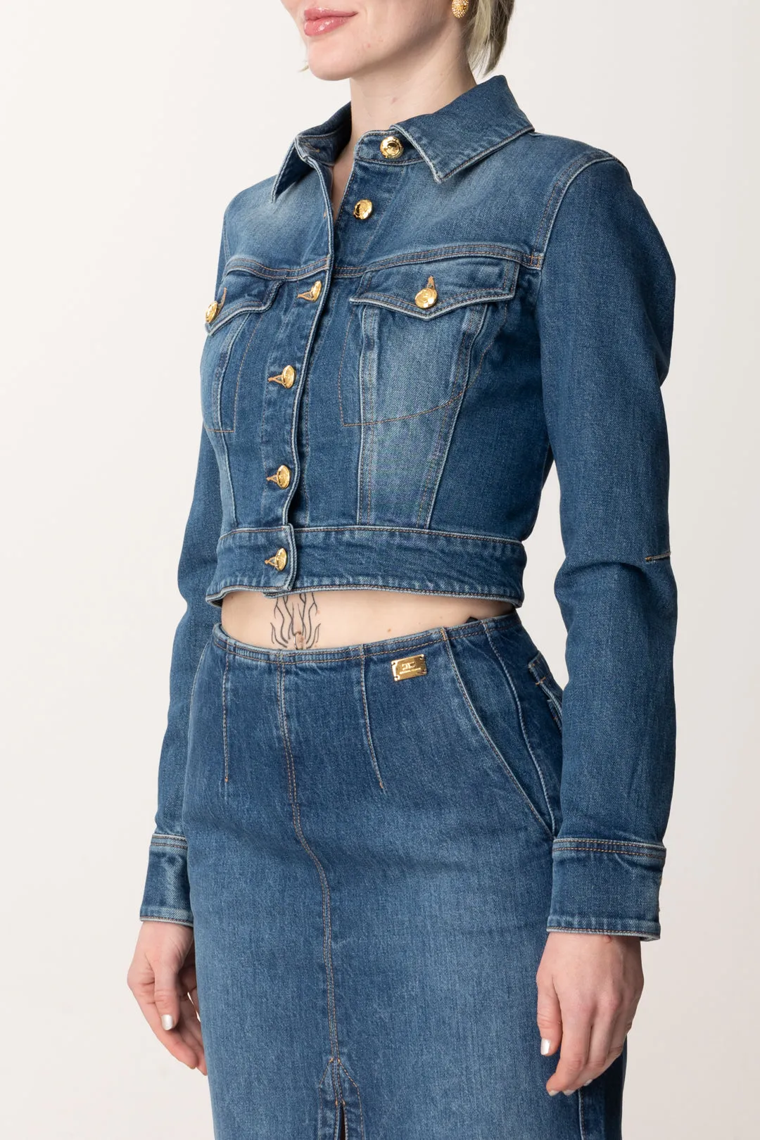 Giacca Cropped In Jeans