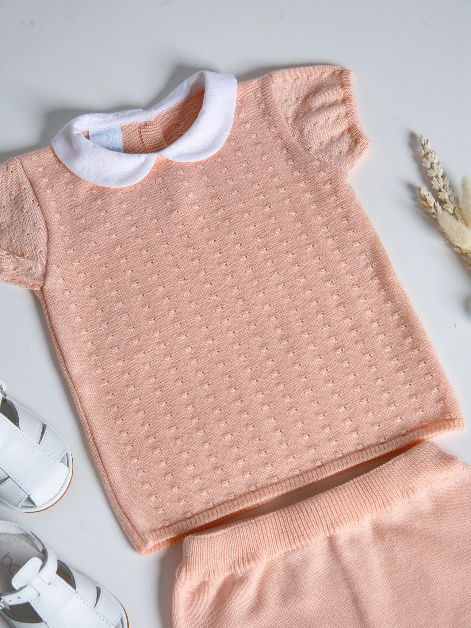 Granlei Peach peter pan collar short suit