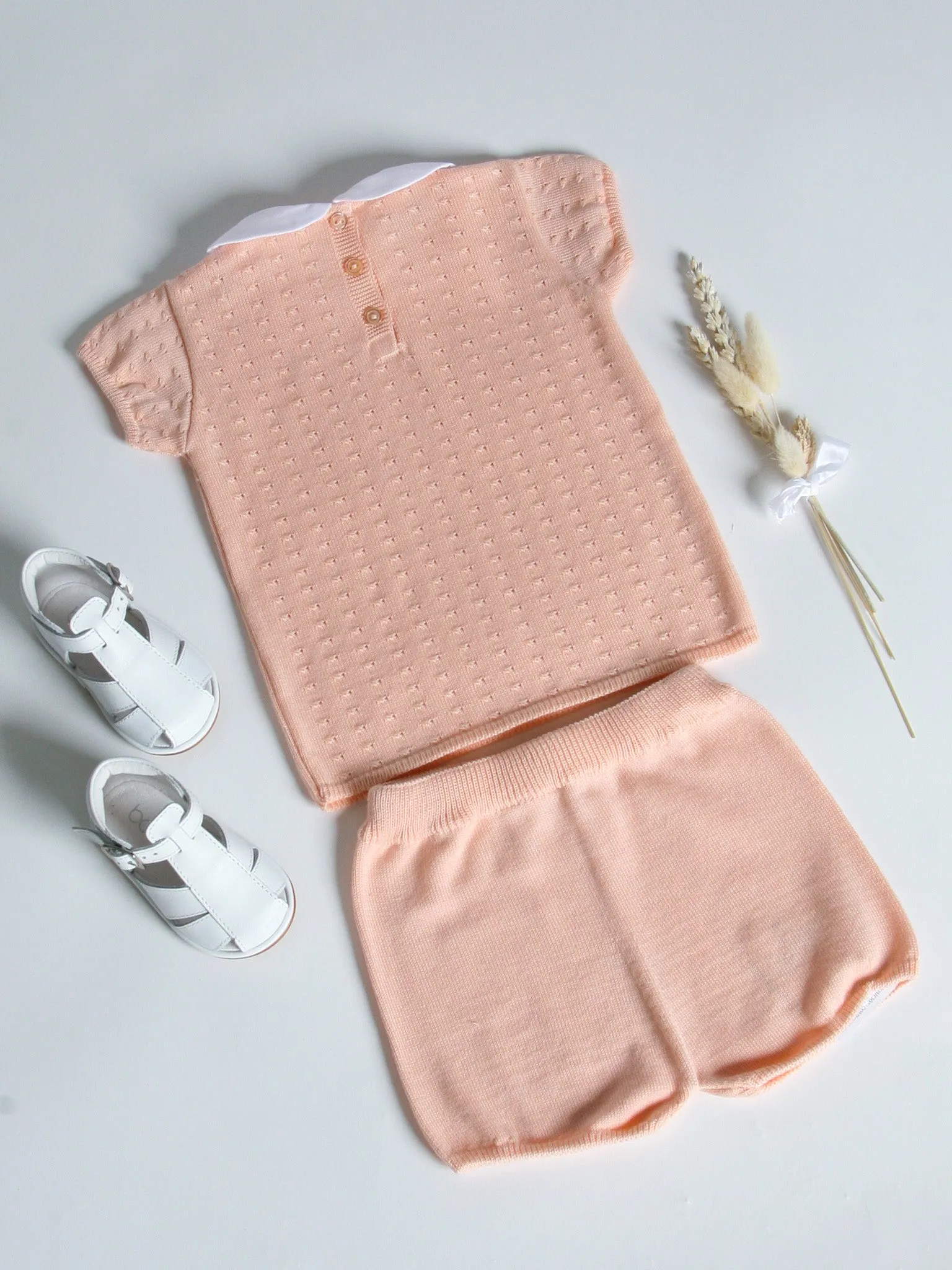 Granlei Peach peter pan collar short suit