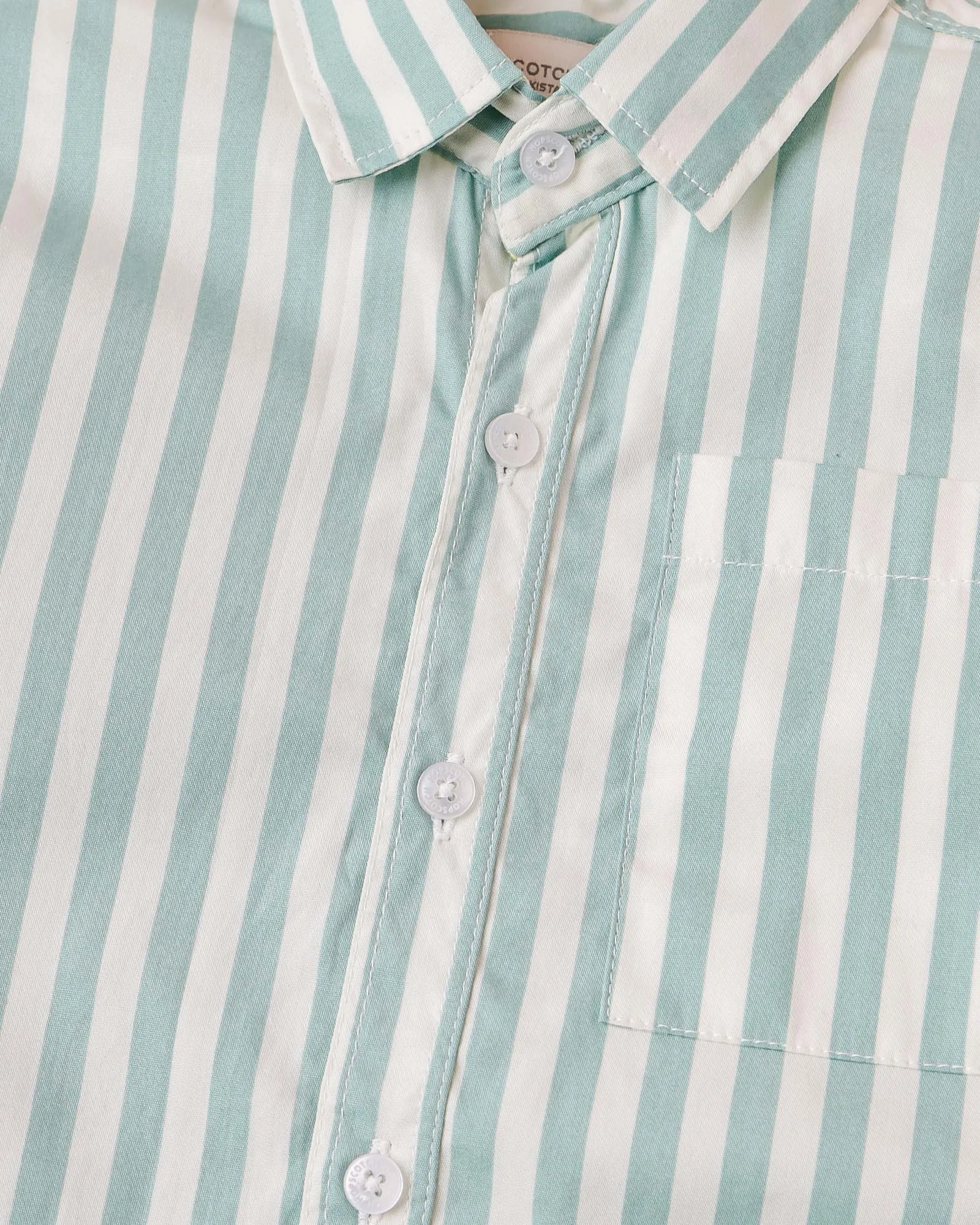 Green & White Striped Shirt