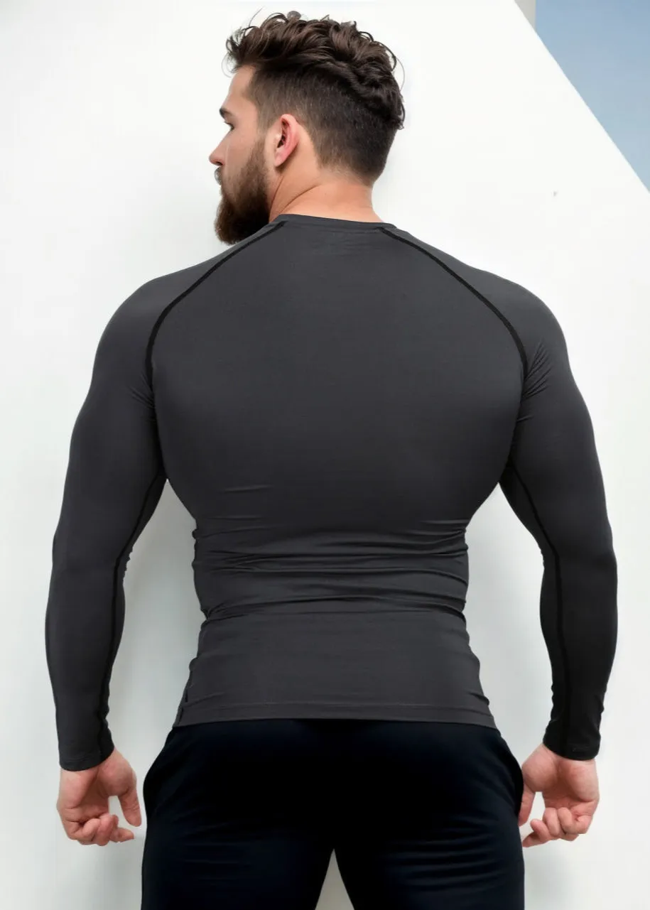 Grey Compression T-shirt Full Sleeves