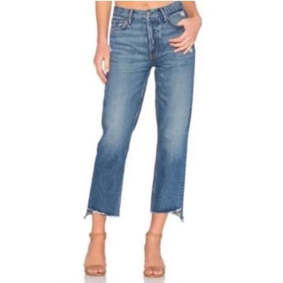 GRLFRND Tatum Mid-Rise Micro Boot Jean in Turn Blue Size 28