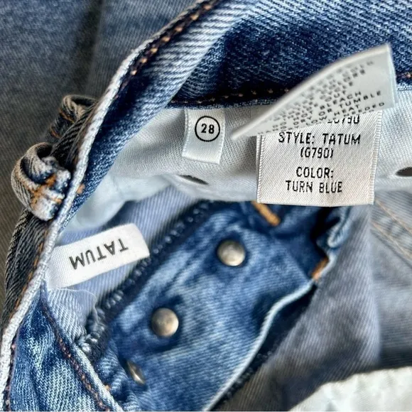GRLFRND Tatum Mid-Rise Micro Boot Jean in Turn Blue Size 28