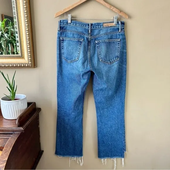 GRLFRND Tatum Mid-Rise Micro Boot Jean in Turn Blue Size 28