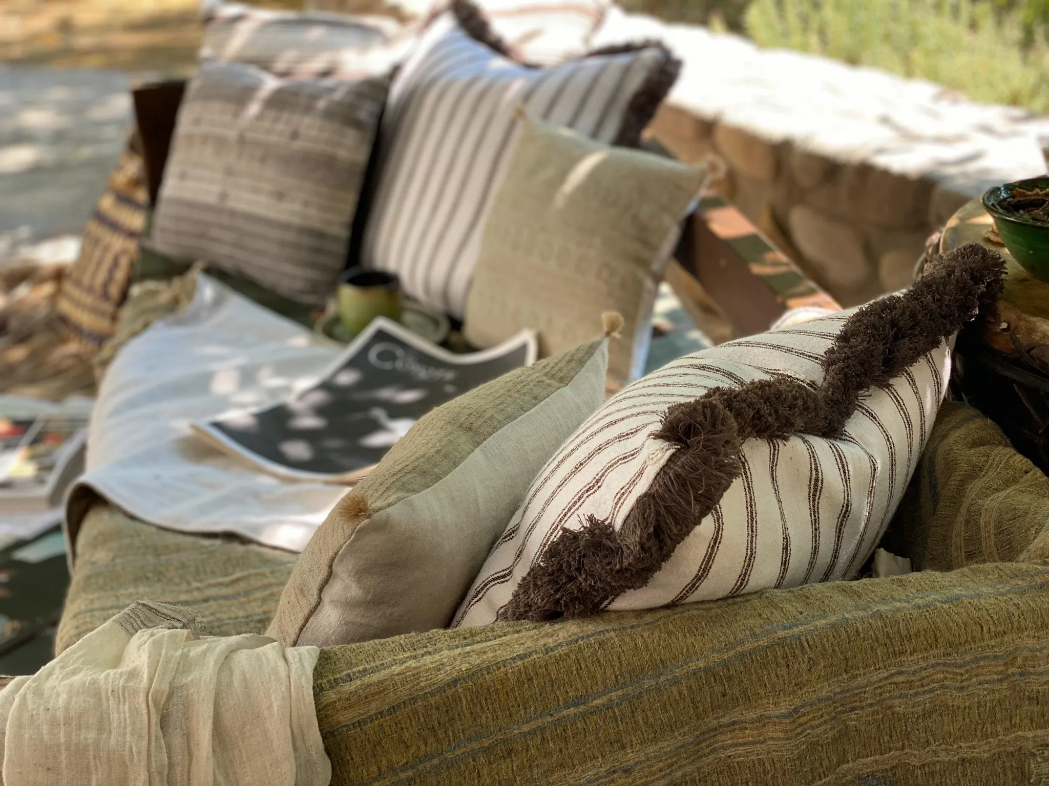 handwoven Bulgarian cotton pillow