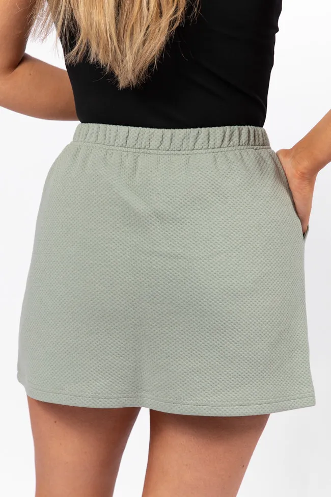Have It My Way Sage Textured Knit Skort