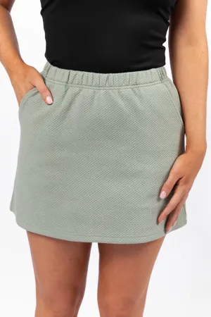 Have It My Way Sage Textured Knit Skort