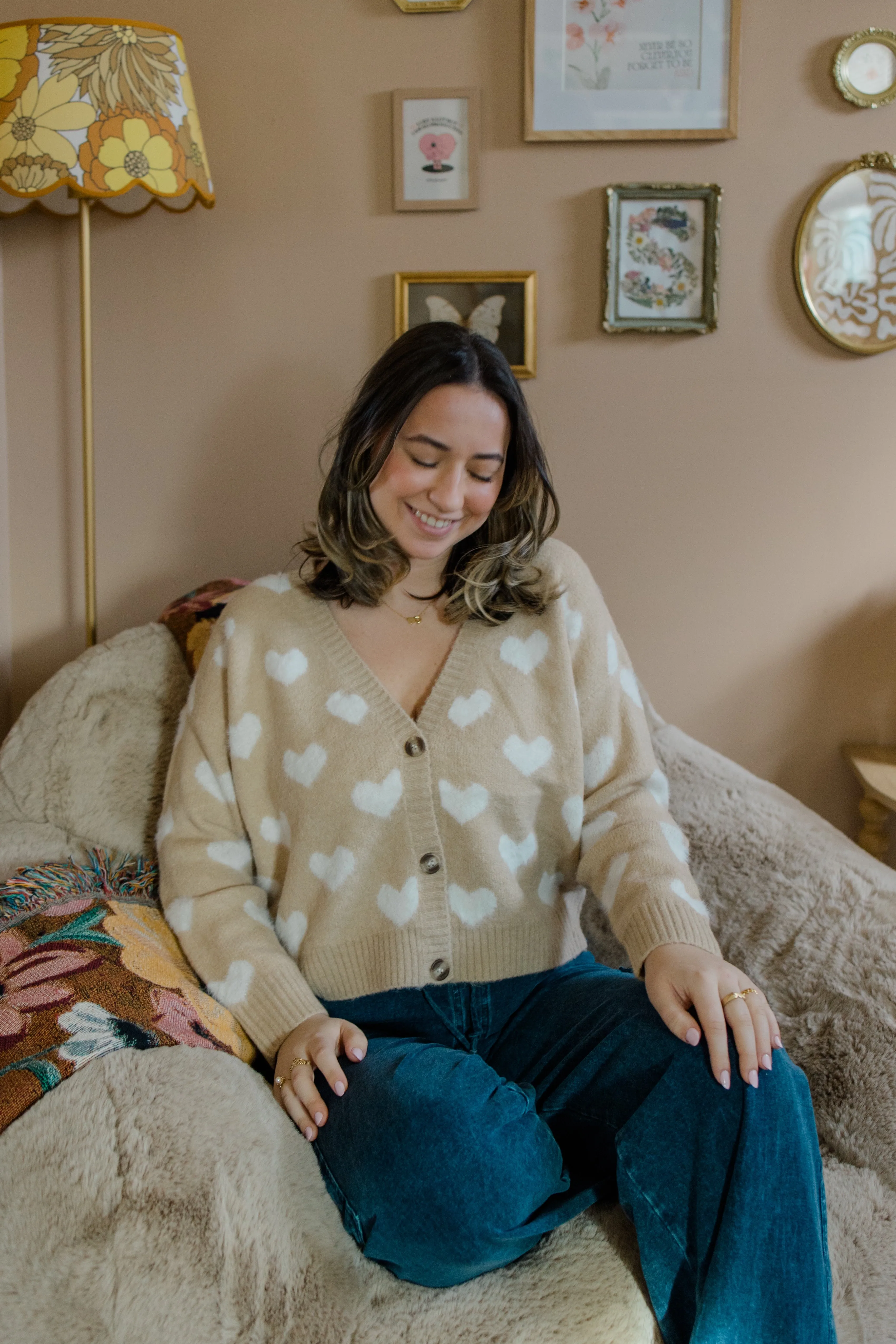 Hearts Embroidered Sweater